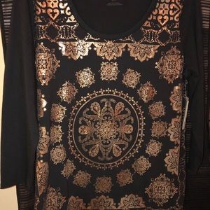 Lucky Brand Foil Medallion Tee
